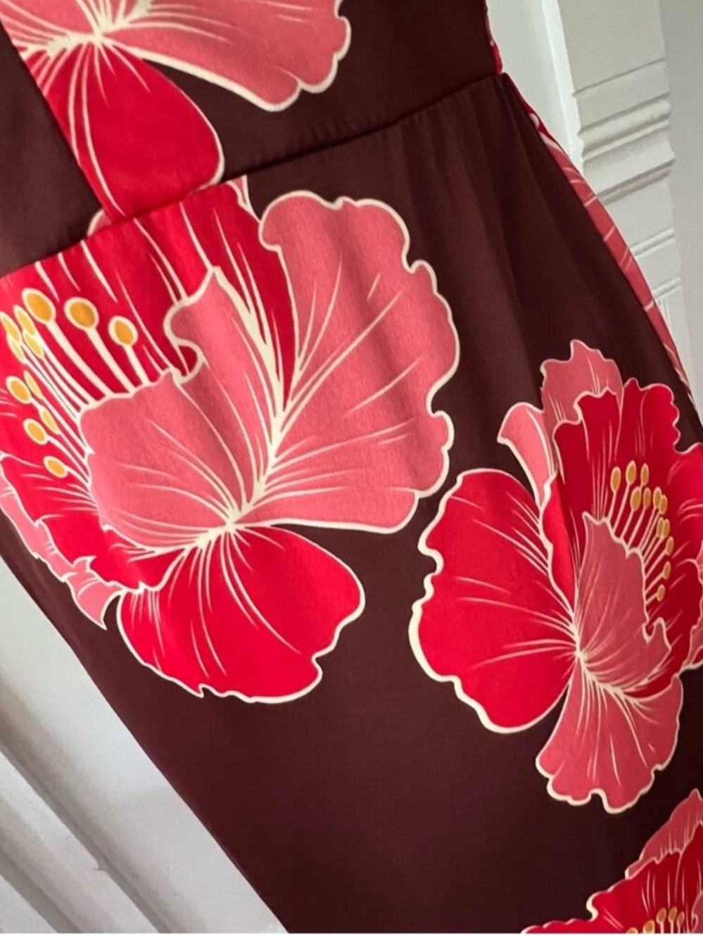 Formal Dress 12 Y2K Large Gown Tropical Prom Maxi Cruise Hawaiian Floral Elegant - Picture 3 of 13